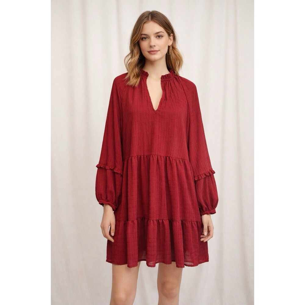 Anthropologie Mare Mare Anne Oversized Dress Size XS Red Boho